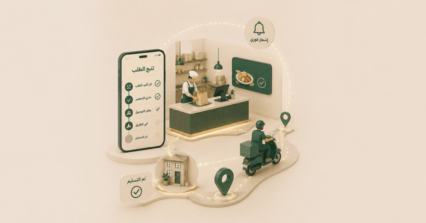 تصميم تطبيق توصيل طعام وطلبات